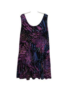 Jostar Psychedelic Slinky Tank Dress Womens Size XL Multicolor Boho Whimsigoth